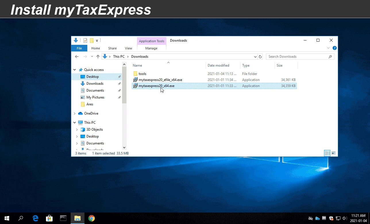install mytaxexpress software